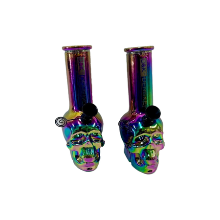 D&K 15cm Rainbow Colour Skull Shape Glass Bong Boxed SM-2994 x 1