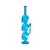 Triple Skull Blue Glass Water Pipe 30cm Bong - Assorted colour