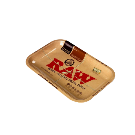 Raw Small Metal Rolling Tray Brown