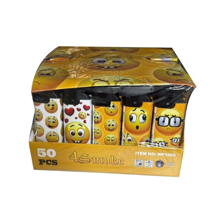 4Smoke Electronic Windproof lighter Smiley Face WP-1005 50pcs
