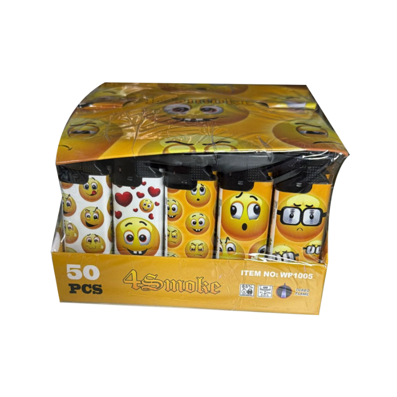 4Smoke Electronic Windproof lighter Smiley Face WP-1005 50pcs