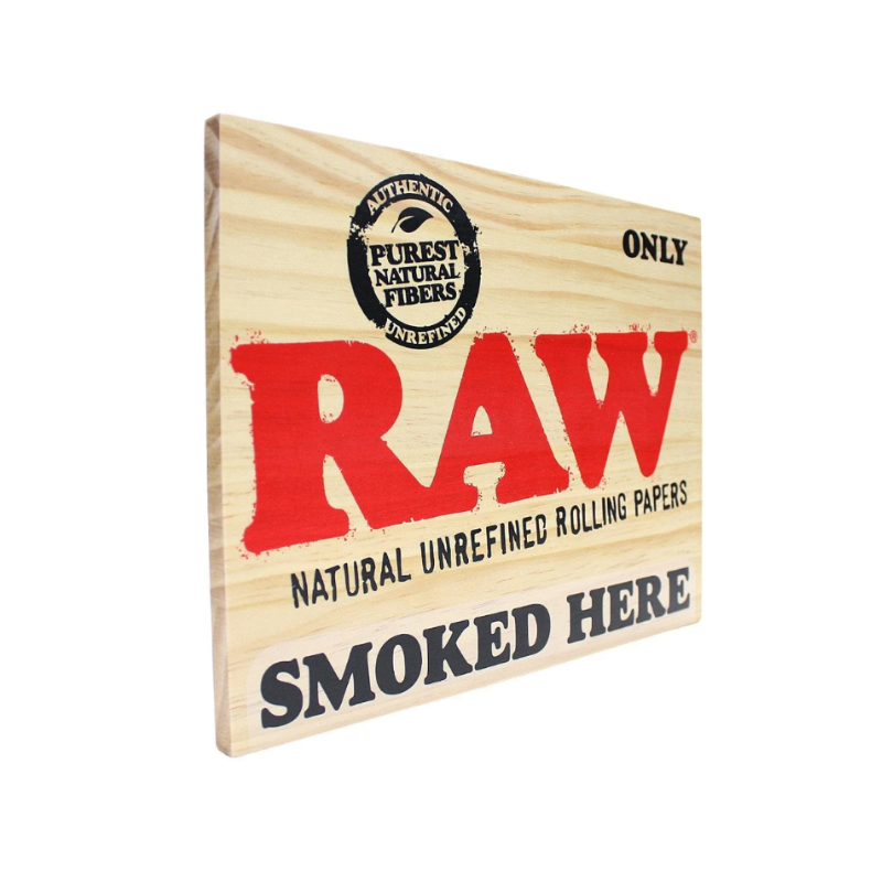 Raw "Smoked Here" Wood Sign  12" x 9"