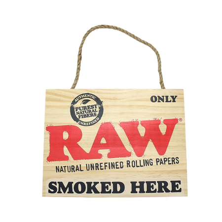 Raw "Smoked Here" Wood Sign  12" x 9"