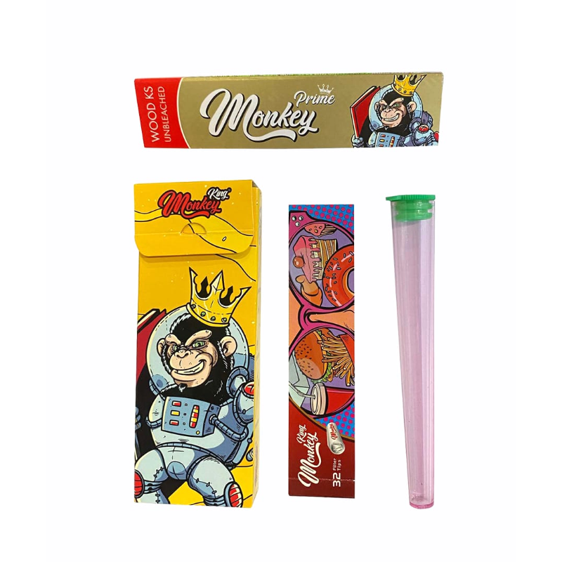 Monkey King Smokers Kit – Rolling Papers, Tips & Tube – 20 Pack