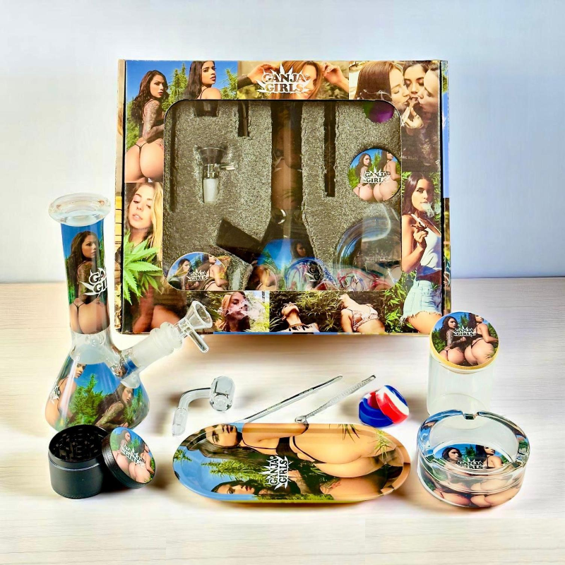 D&K Ganja Girl Smoking Bong Gift Set Boxed 12Pieces