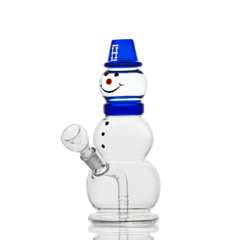 Hemper Snowman Glass Bong 8"