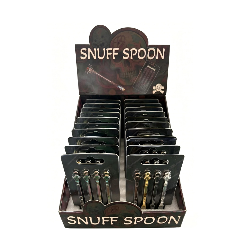 Mini Metal Cartoon Snuff Spoons 4 Pack x 24 Cards Accessory SS-0927
