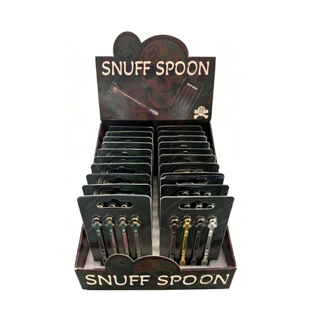 Mini Metal Cartoon Snuff Spoons 4 Pack x 24 Cards Accessory SS-0927