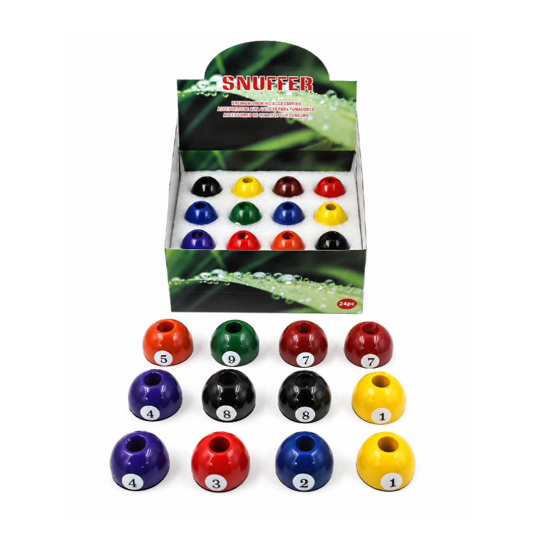 Snuffer Premium Smoking Accessory – 24 Piece Assorted Color Display Box SS-0363