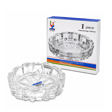 Sparkys Round Crystal Glass Ashtray Large assorted