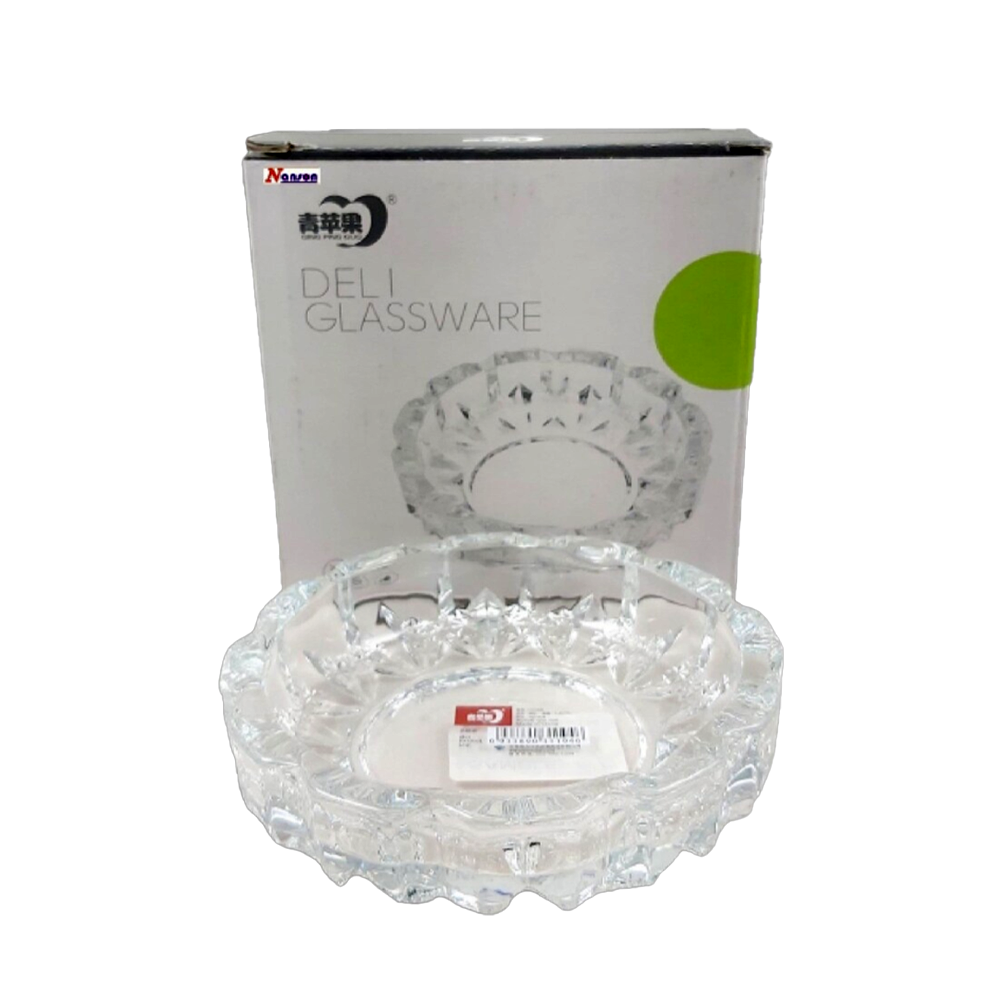 Sparkys Round Crystal Glass Ashtray Small assorted
