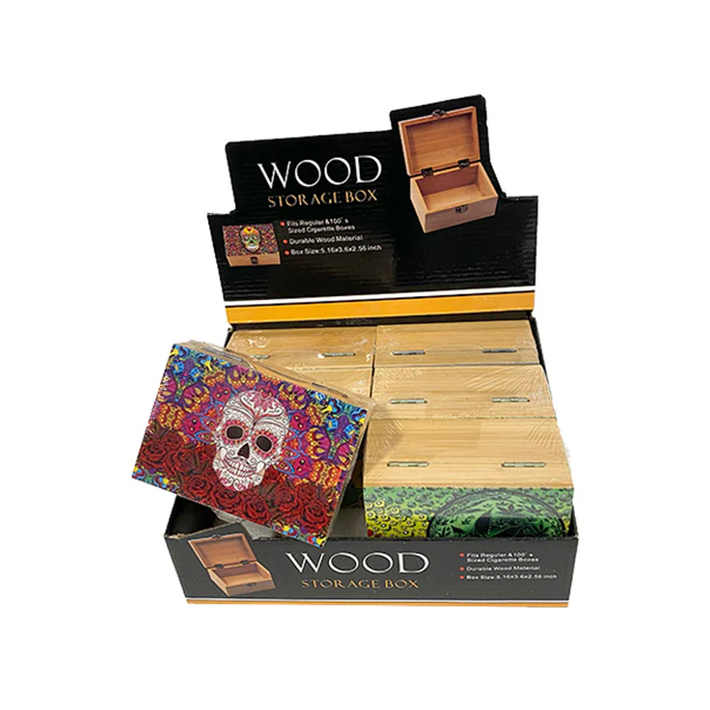 Sparkys Wooden Box Printed medium assorted Designs x 6