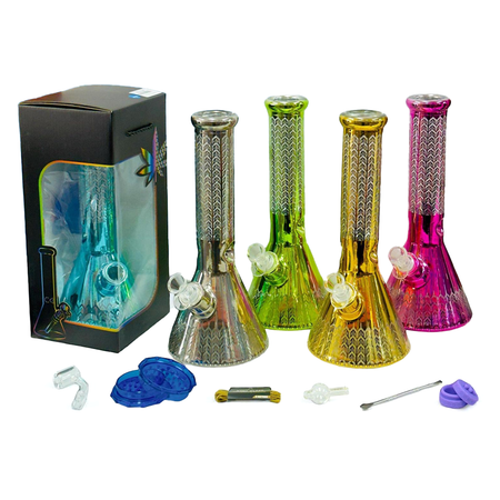 Sparky-Shiny-Print-Glass-Bong-Set-35cm-x-9cm