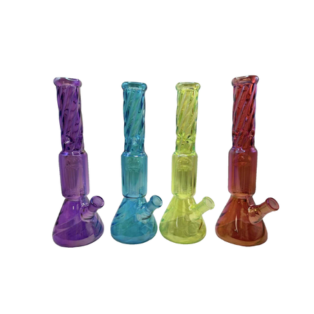 10″ Rainbow Spiral Tube Glass Bong – 7mm | 30cm - random colour