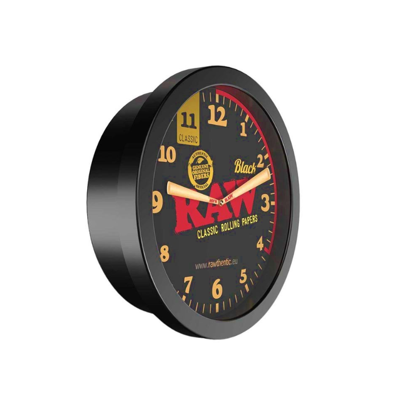 New Raw Black Stash Wall Clock Boxed