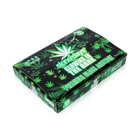 Stonerdays Glow in the Dark Premium Glass Ashtray with Silicone Base – 85mm
