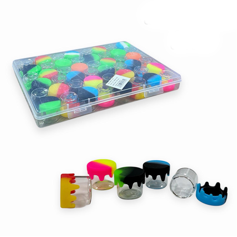 Mini Glass Storage Jar with Silicone Cover – 48 per box
