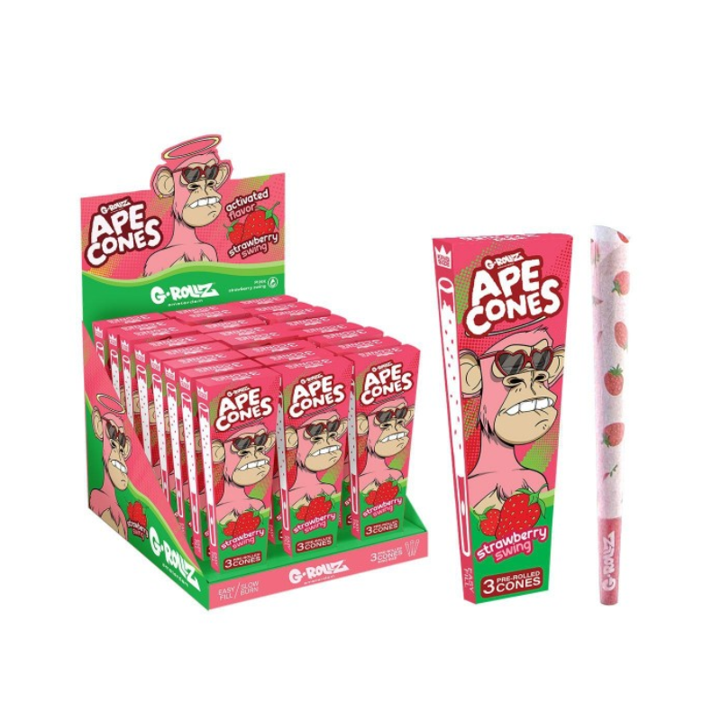 G-Rollz Pre-Rolled Ape Cones Strawberry Swing 3 Pack x 24