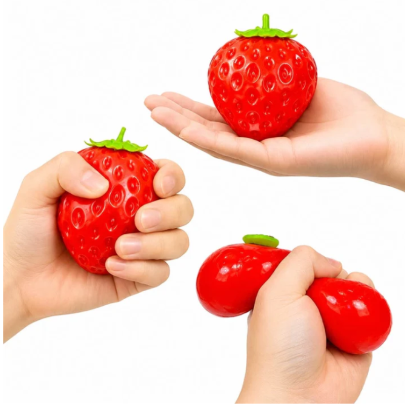 Strawberry Water Beads Filled Squishy Toy (12-Pack Display Box)