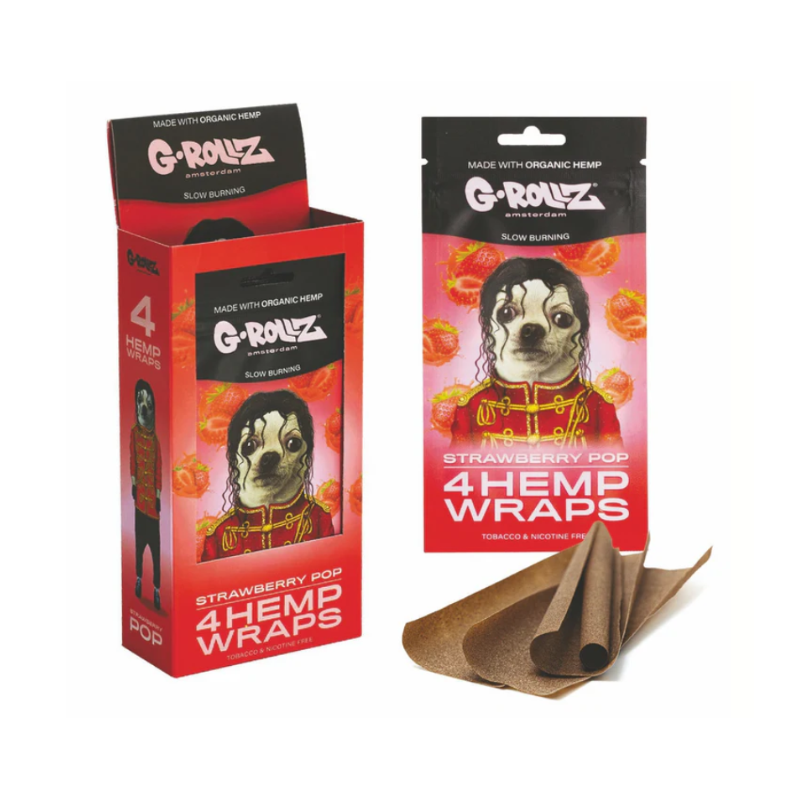 G-ROLLZG STRAWBERRY POP HEMP WRAPS 15×4S