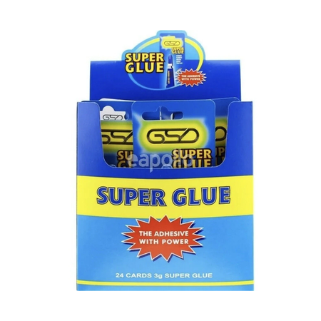 Super Glue Extra Strong Premium Quality Adhesive Plastic Rubber Leather 3g 24 cards