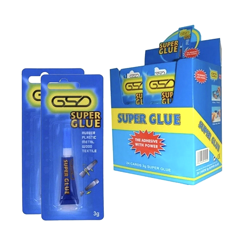 Super Glue Extra Strong Premium Quality Adhesive Plastic Rubber Leather 3g 24 cards