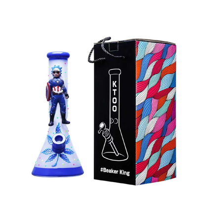 Glass Beaker Bong Super Hero 7mm – 10 Inches Assorted Colours