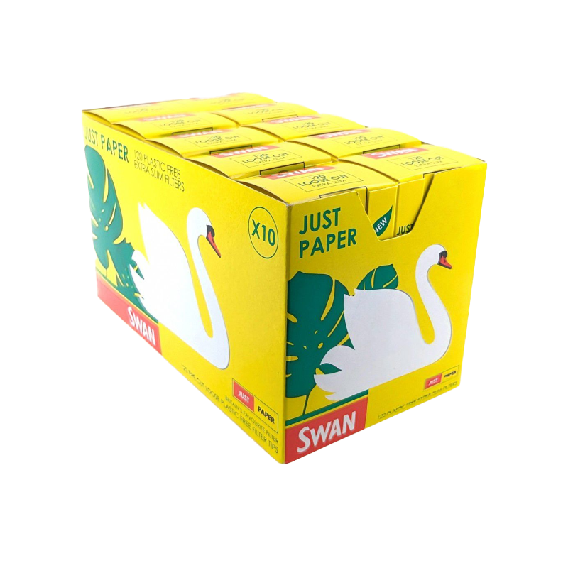 New Swan JUST PAPER Extra Slim Plastic Free Filter Tips 10 Packs of 120