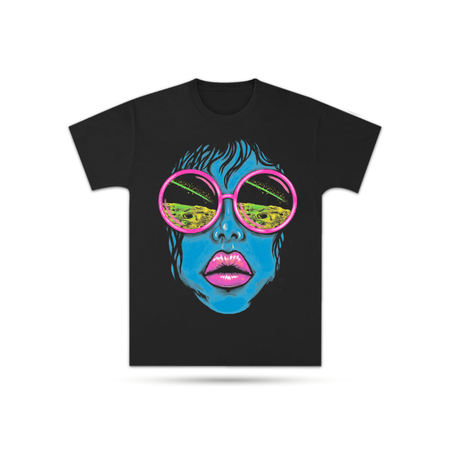 ”Girl with Glasses” Neon Fluorescent T-Shirt Medium 3050-TS13M