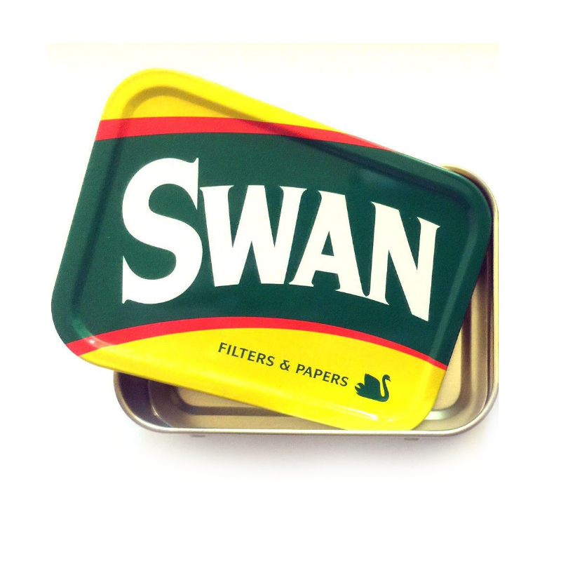 Swan Tobacco Metal tin 2oz with Rubber Seal x full box 12 tins
