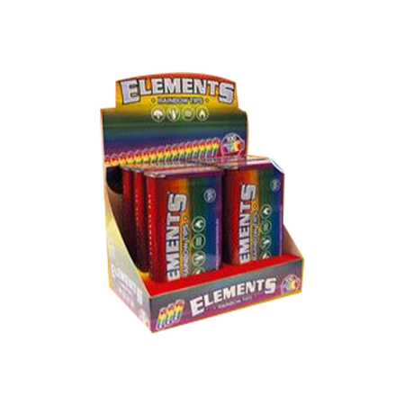 Elements Rainbow Pre-rolled Filter Tips Metal Case