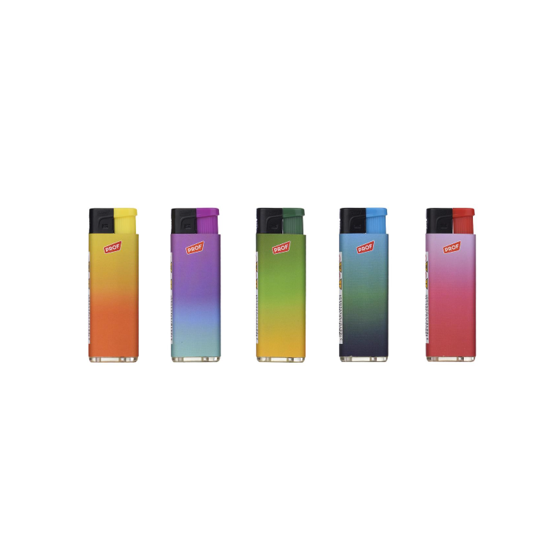 PROF Lighter Turbo Windproof "Gradient Color" 5 assorted designs, 50-piece display
