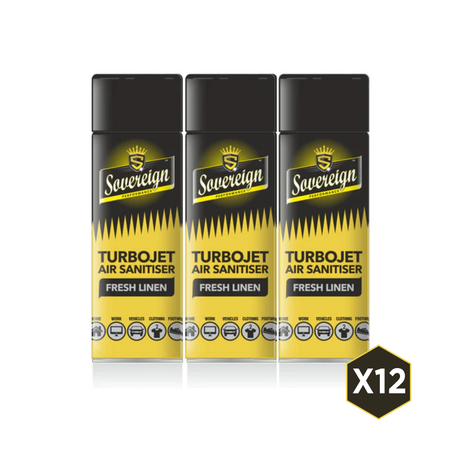 Turbo Jet Sovereign Spray Fresh Linen Pack of 12