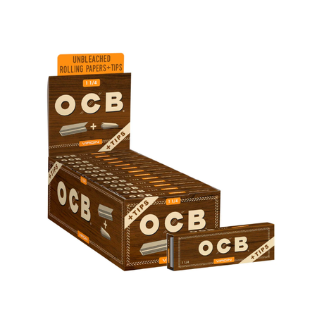 New OCB Virgin Unbleached 1¼ Rolling Papers + Tips