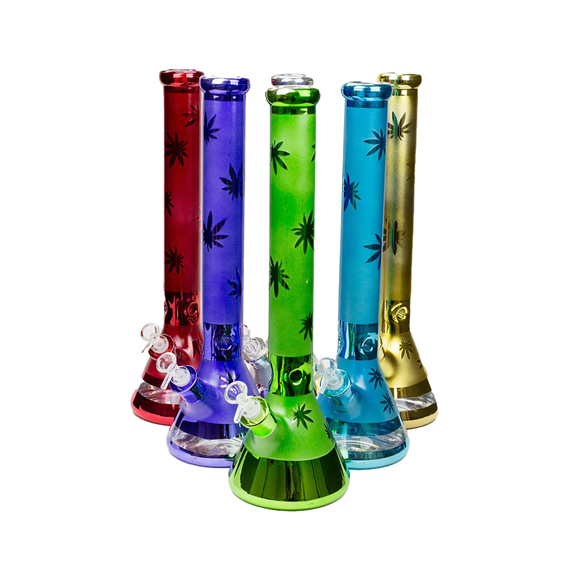 18" Leaf Large 7 mm metallic classic beaker bong Water Pipe Assorted Colour