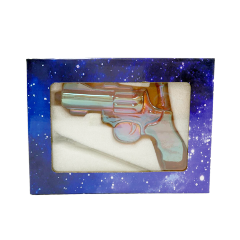 Novelty Pistol Gun Glass Bong Assorted Colours x 1