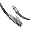 Ven-Dens universal premium 1.2M, black Type-C to Type-C 60W, multi-function fast charging data cable with phone holder VD-DC24CC