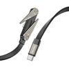 Ven-Dens Universal Premium 1.2M, black Type-C to IP 30W, multi-function fast charging data cable with phone holder VD-DC24CL