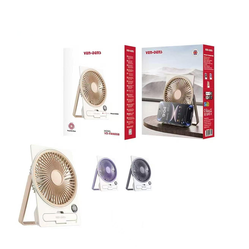 Ven-Dens 1800mAh Long Battery Life, Ultra-thin Table Fan VD-FAN008