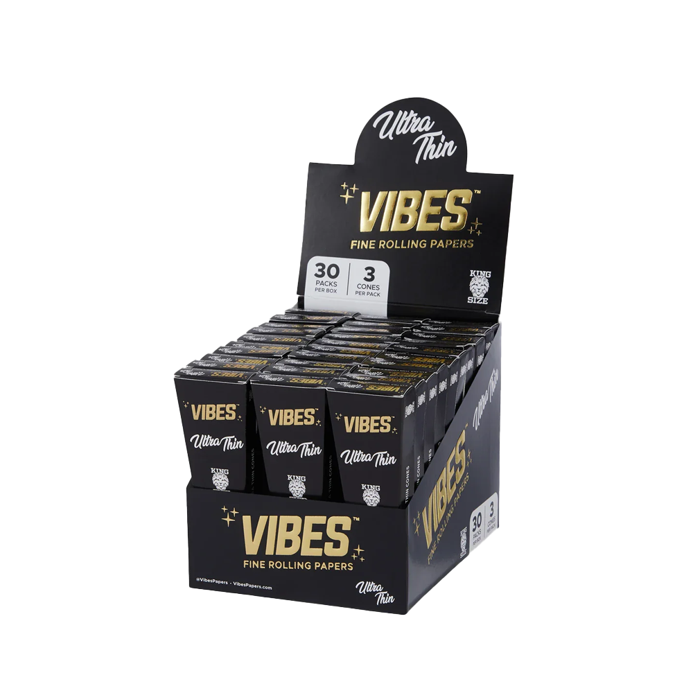VIBES CONES Black 3 pack King Size Ultra Thin 30 pack