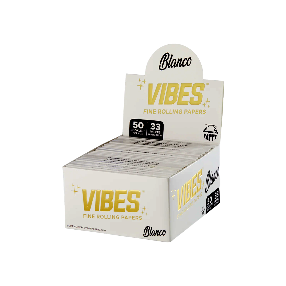 VIBES Booklets White Fatty Kingsize Display Box Blanco 50 pack