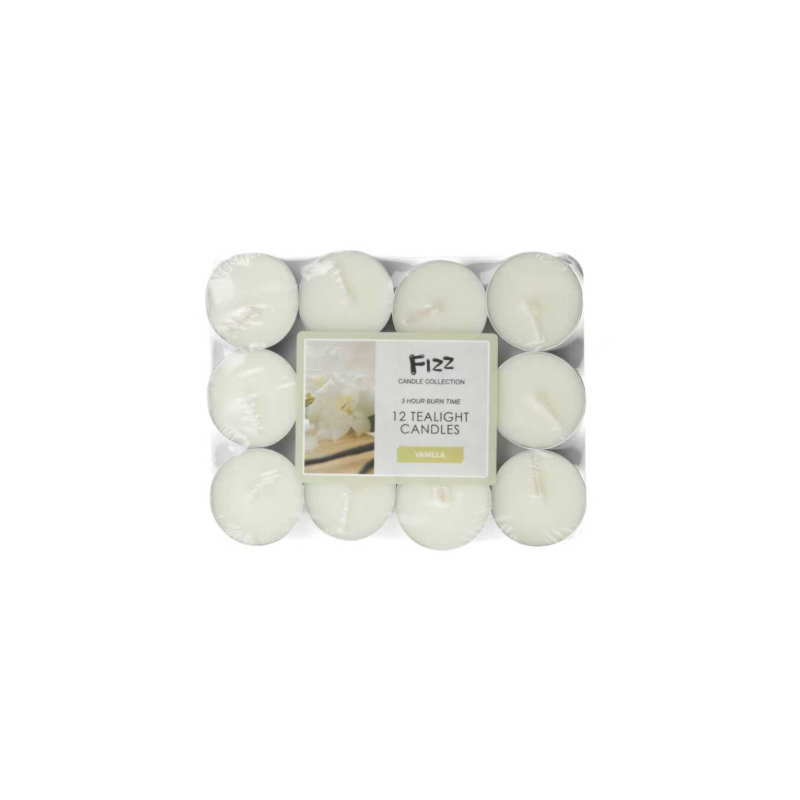 Fizz Tealight Candles Vanilla 12 Hour Burn Time 12 candles x 1