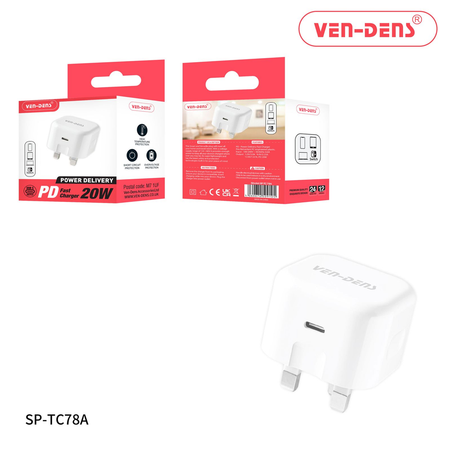 Ven-Dens-PD-20w-Fast-Charger-Wall-Plug-White-(TC78A)