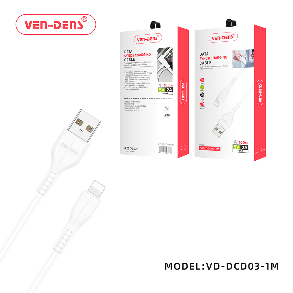 Ven Dens Data Sync and Charging Cable USB to IPhone 1m (DCD03-1M) x 1