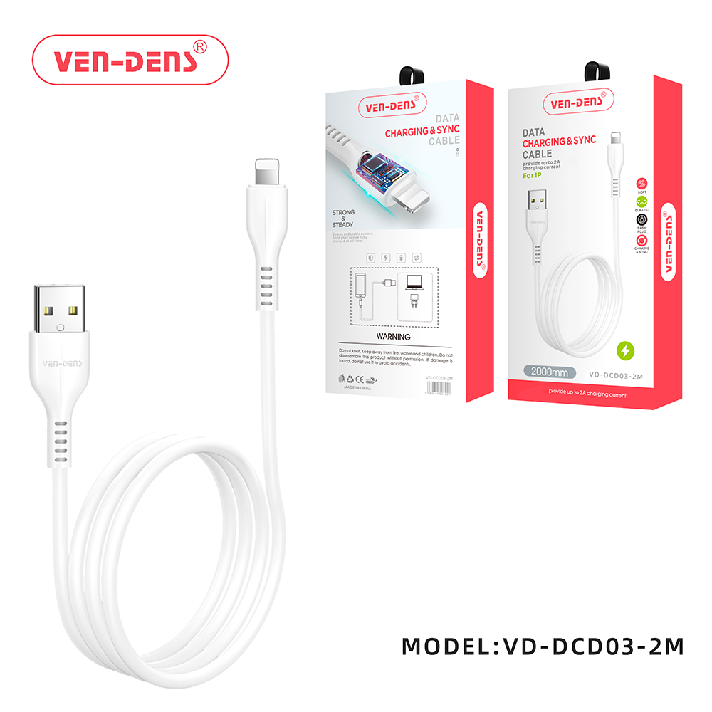 Ven Dens USB to IPhone Charging Cable 2000mm 2M (DCD03-2M) x 1