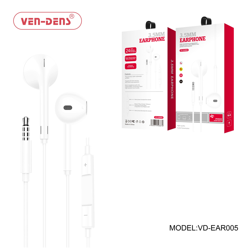 Ven Dens 3.5mm Earphone Handsfree (EAR005) x 1