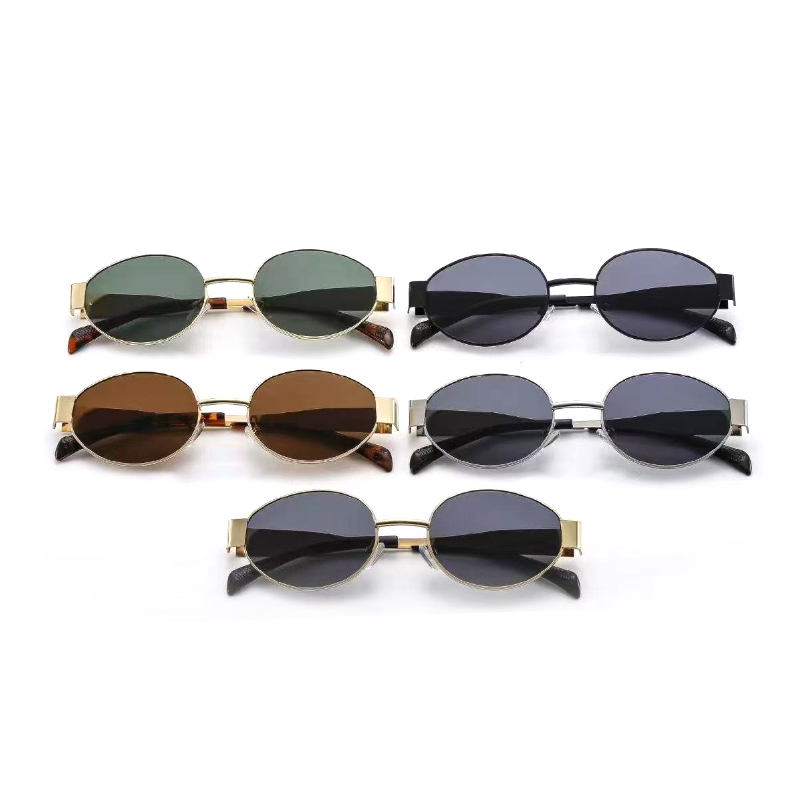 Vintage Oval Metal Frame Sunglasses | Retro 90s Hip-Hop Style full box 12 pack