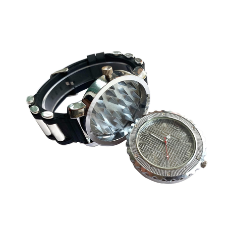 SINGLE Grinder Watch, Large Dial with Diamonds 2 inch X 1