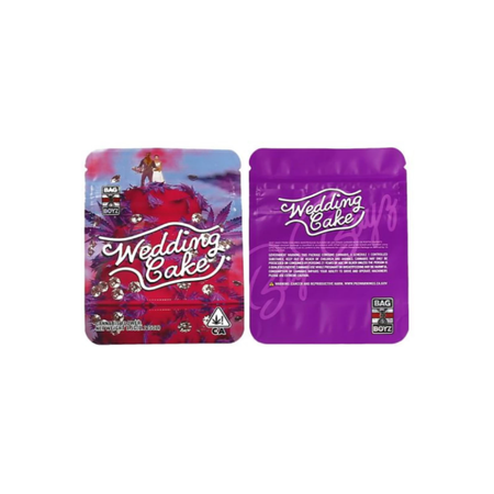 3.5g Wedding Cake Mylar Bags x 100 bags (1 pack)