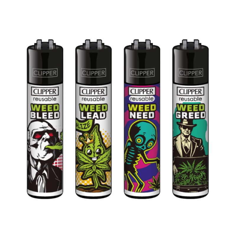 Exclusive Clipper Classics Weed-Rhyme Lighter 48 pack